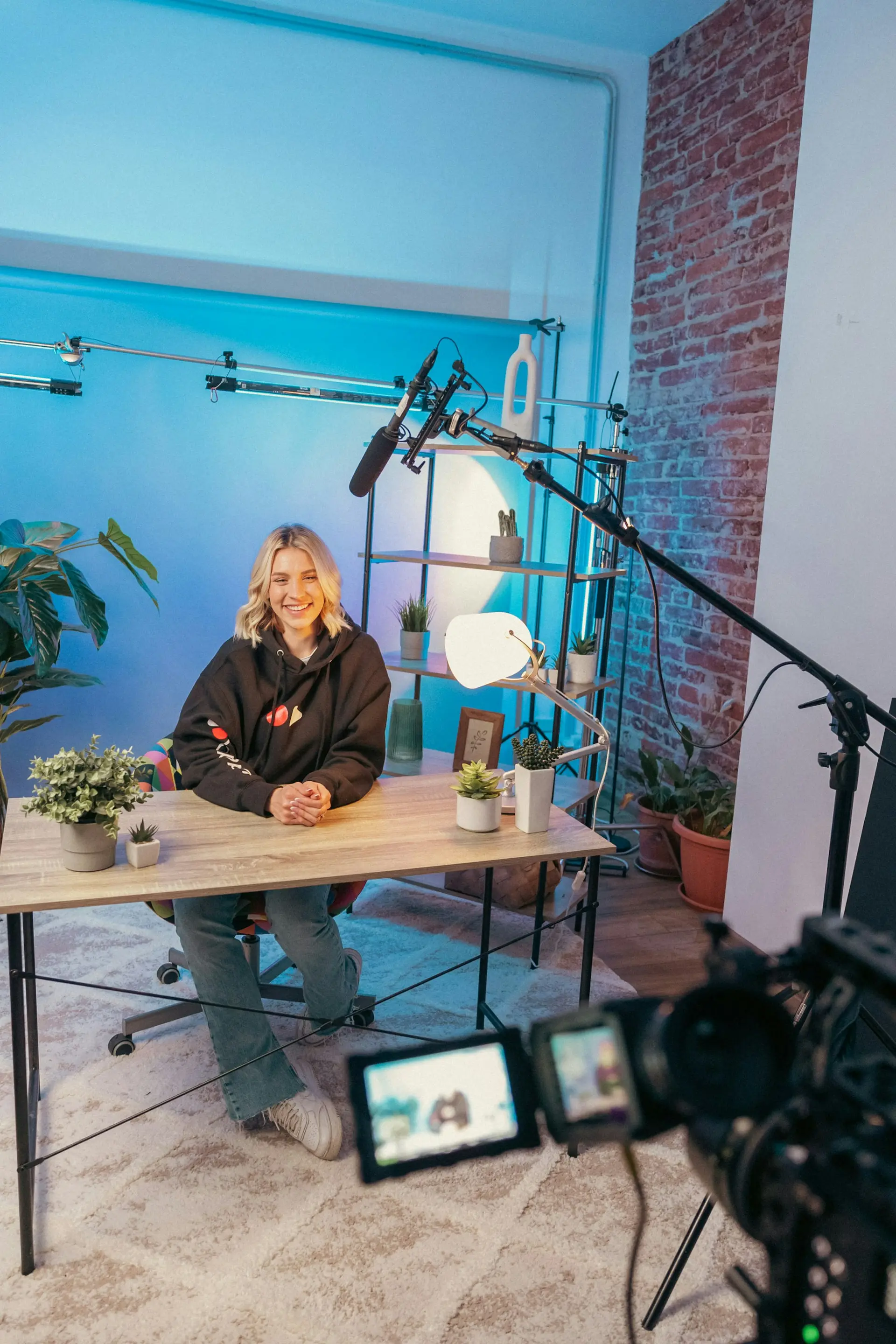 Creator sitting at a table